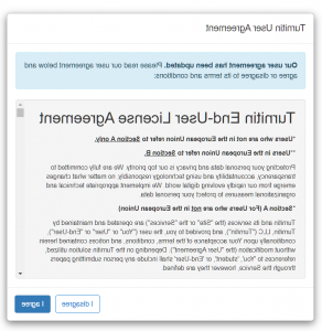 显示turnitin最终用户许可协议的屏幕截图