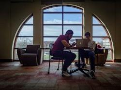 Two students studying together.