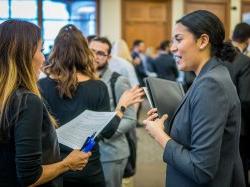 students at career fair