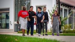 Students walking on campus