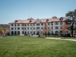 exterior shot of Russ Hall on a sunny day