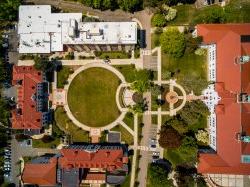 Aerial shot of campus