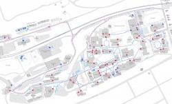 Map of accessible entrances and parking on campus