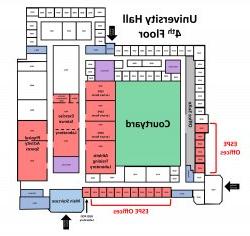 大学礼堂四楼地图，显示实验室位置.