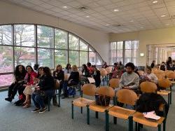 audience watching book talk