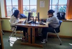 two students sitting at computers