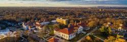 aerial shot of campus