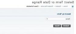 Screenshot of the Class Schedule Select Term or Date Range dialogue box in Self-Service Banner.