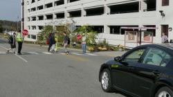 Picture of the crosswalk outside CarParc Diem