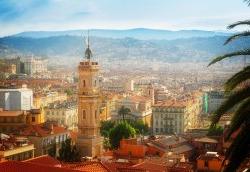 Photo of cityscape of Nice from above at sunny summer day.